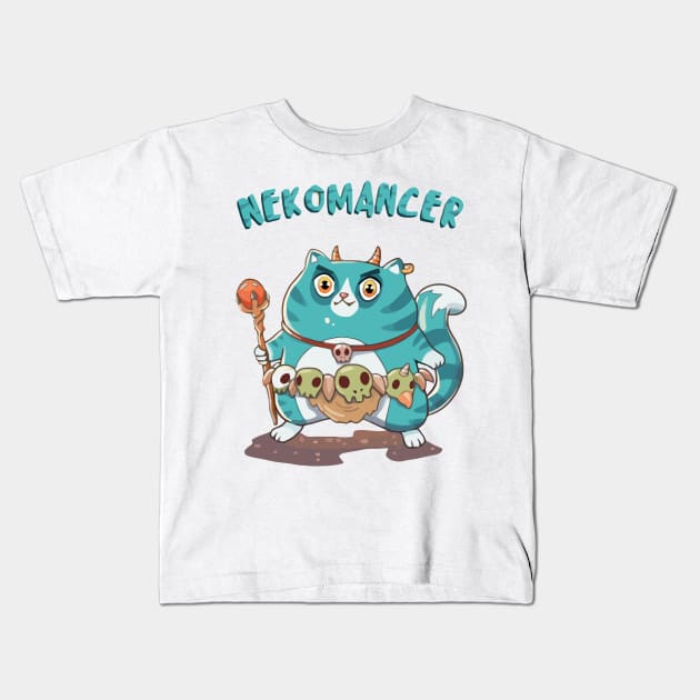 NekoMancer Art Kids T-Shirt by woleswaeh